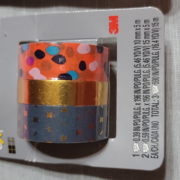 (3) New Packages of Scotch Expressions Decorative Washi Tape - Picture 3 of 5